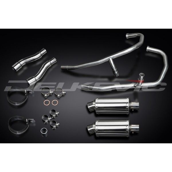 Delkevic volledig systeem Oval RVS 225mm - GPZ500S EX500C(1987-2007)