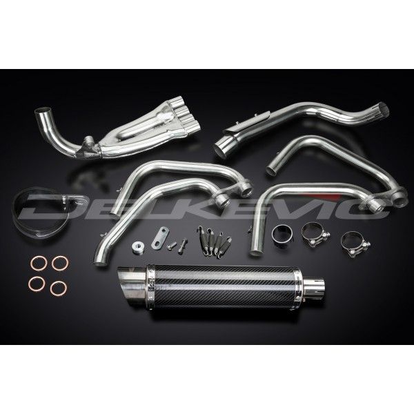 Delkevic volledig systeem Round Carbon 350mm - CB600F HORNET (1998-2002)