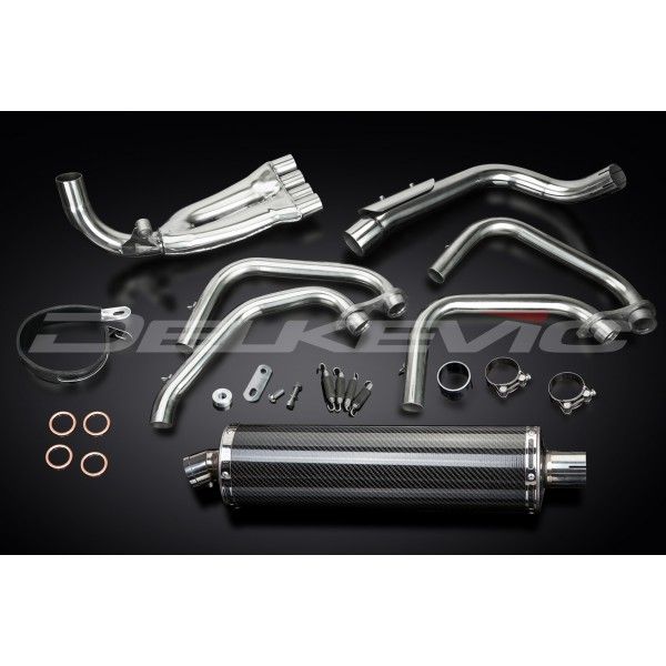 Delkevic volledig systeem Oval Carbon 450mm - CB600F HORNET (1998-2002)