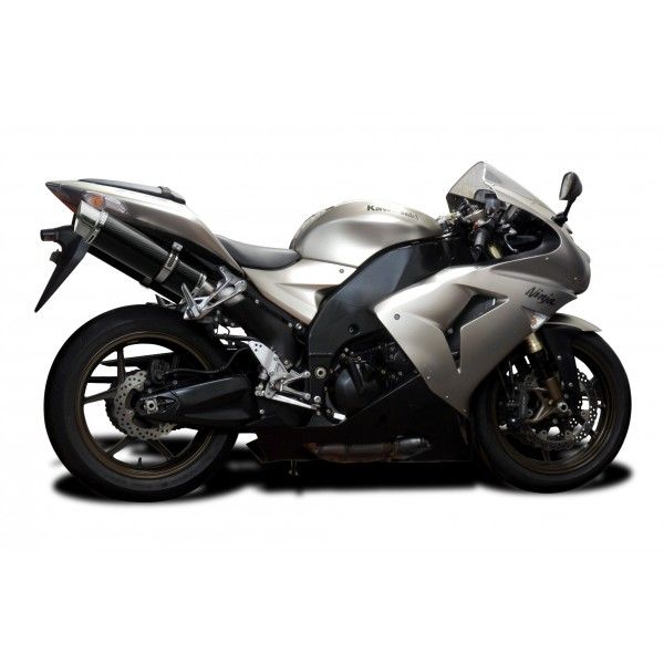 Delkevic slip-on kit Round Carbon 350mm - ZX10R 06-07 DECAT
