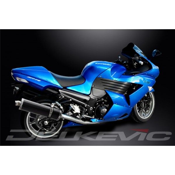 Delkevic slip-on kit Oval Carbon 450mm - ZZR1400/ZX14 (2008-2011)