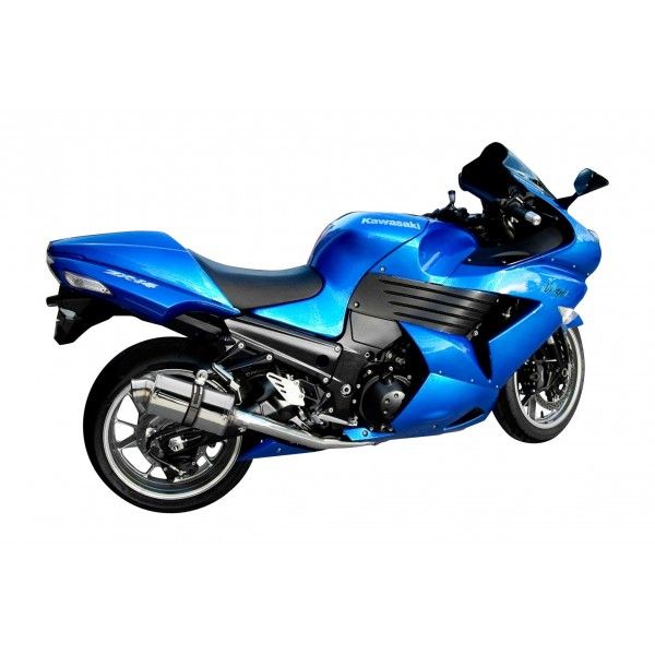 Delkevic slip-on kit Oval RVS 225mm - ZZR1400/ZX14 (2008-2011)