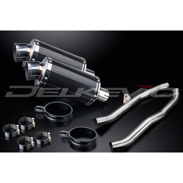 Delkevic slip-on kit Oval Carbon 225mm - ZZR1400/ZX14 (2008-2011)