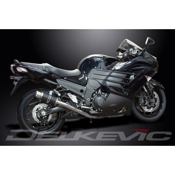 Delkevic slip-on kit Round Carbon 200mm - ZZR1400 (2012-2020)