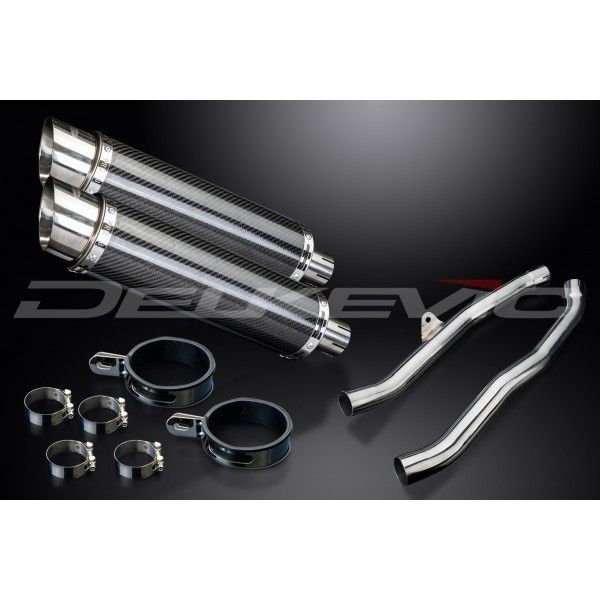 Delkevic slip-on kit Round Carbon 350mm - ZZR1400/ZX14 (2008-2011)
