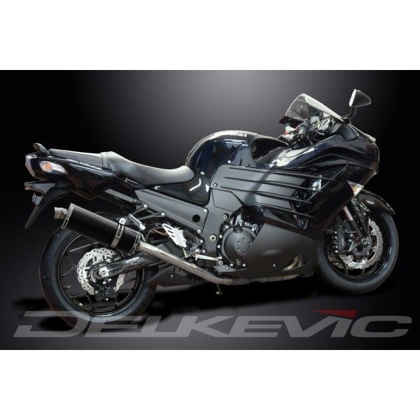 Delkevic slip-on kit Oval Carbon 350mm - ZZR1400 (2012-2020)