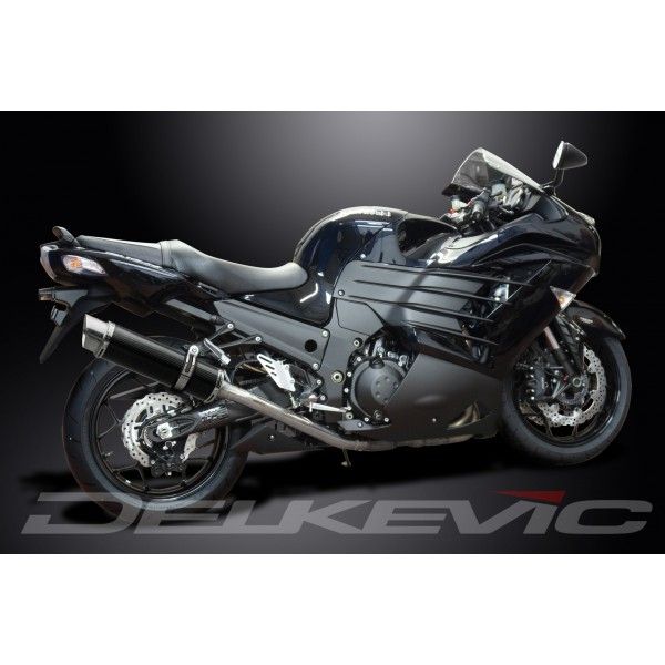 Delkevic slip-on kit Round Carbon 350mm - ZZR1400 (2012-2020)