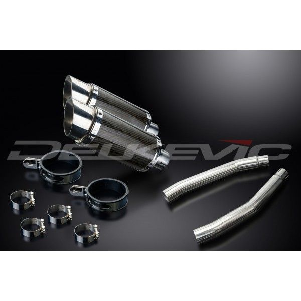 Delkevic slip-on kit Round Carbon 200mm - GSX1300R HAYABUSA (2008-2019)
