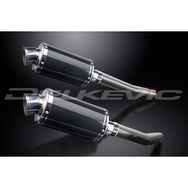 Delkevic slip-on kit Oval Carbon 225mm - GSX1300R HAYABUSA (2008-2019)