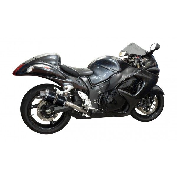 Delkevic slip-on kit Oval Carbon 225mm - GSX1300R HAYABUSA (2008-2019)