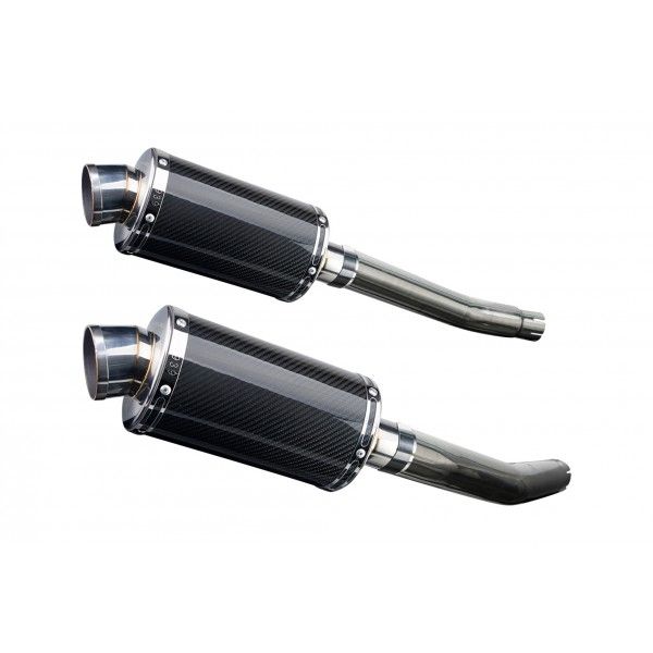 Delkevic slip-on kit Oval Carbon 225mm - GSX1300R HAYABUSA (2008-2019)