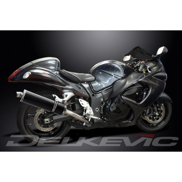 Delkevic slip-on kit Oval Carbon 450mm - GSX1300R HAYABUSA (2008-2019)