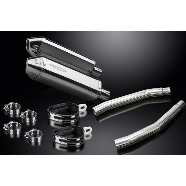 Delkevic slip-on kit Tri-Oval RVS 320mm - GSX1300R HAYABUSA (2008-2019)