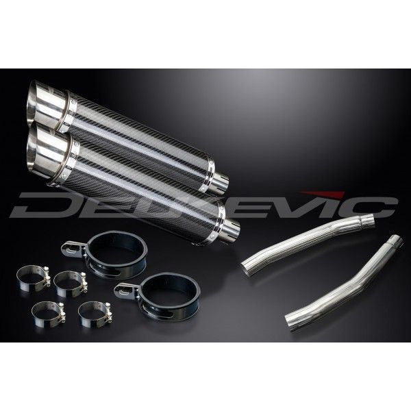 Delkevic slip-on kit Round Carbon 350mm - GSX1300R HAYABUSA (2008-2019)