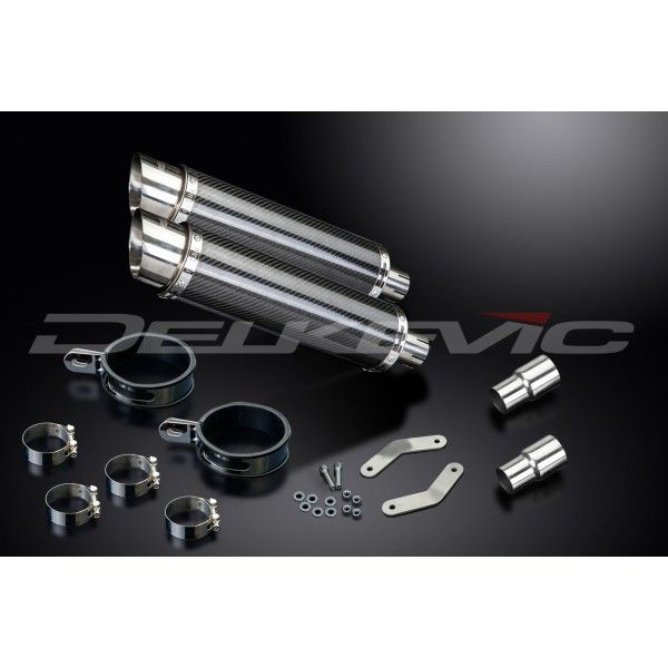 Delkevic slip-on kit Round Carbon 350mm - Speed Triple 1050 (2011-2014)