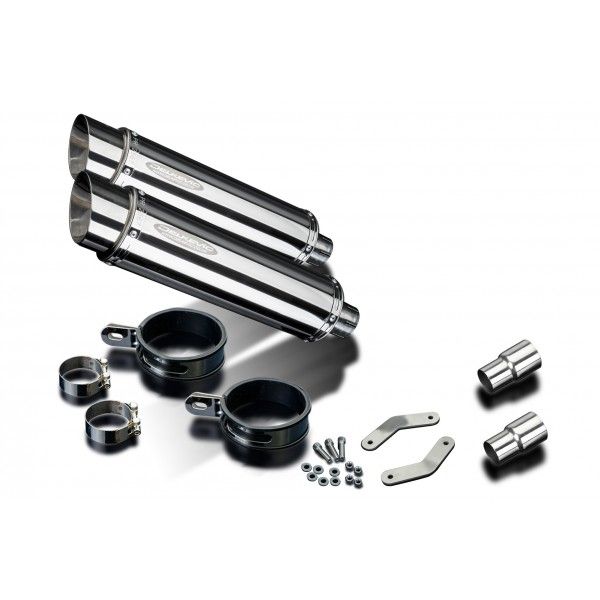 Delkevic slip-on kit Round RVS 350mm - Speed Triple 1050 (2011-2014)