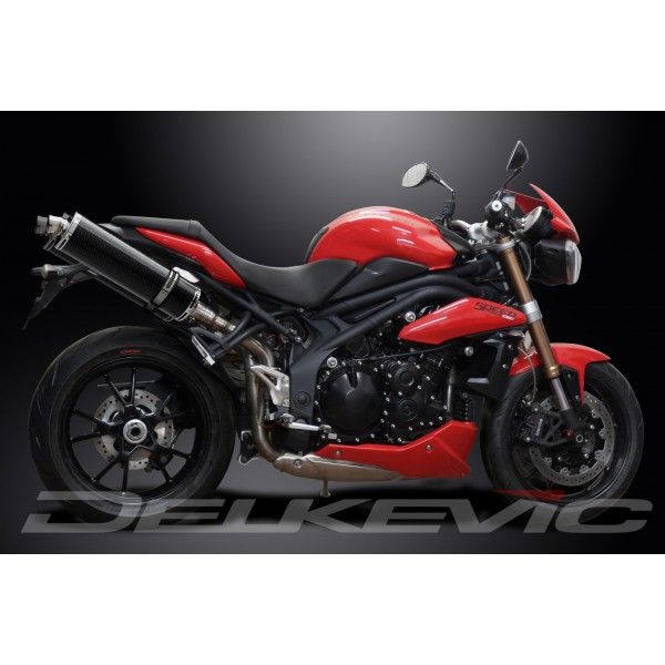 Delkevic slip-on kit Oval Carbon 450mm - Speed Triple 1050 (2011-2014)