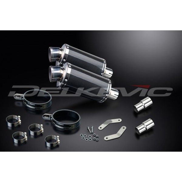 Delkevic slip-on kit Oval Carbon 225mm - Speed Triple 1050 (2011-2014)