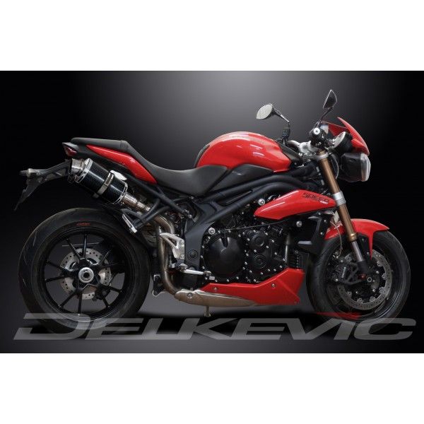 Delkevic slip-on kit Oval Carbon 225mm - Speed Triple 1050 (2011-2014)