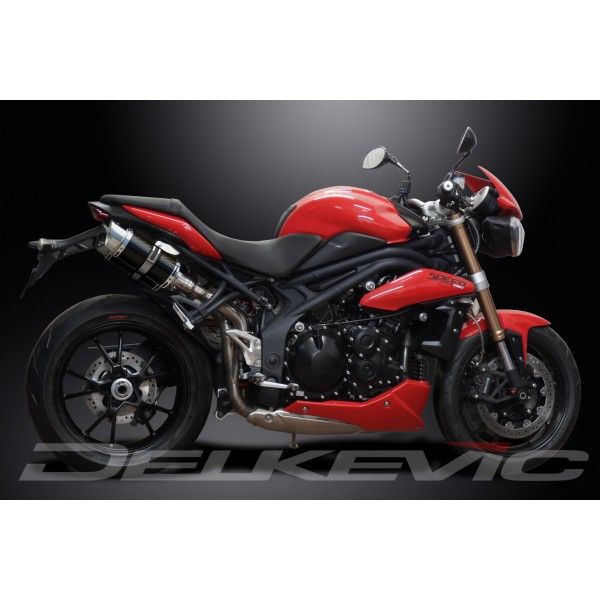 Delkevic slip-on kit Round Carbon 200mm - Speed Triple 1050 (2011-2014)