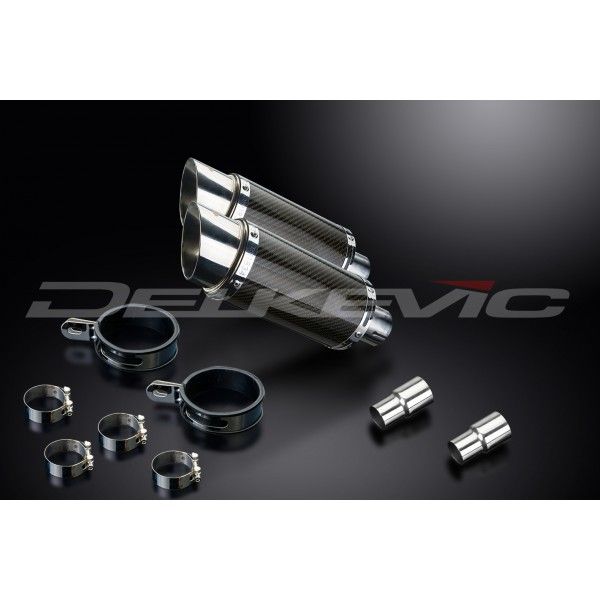 Delkevic slip-on kit Round Carbon 200mm - Speed Triple 1050 (2005-2010)