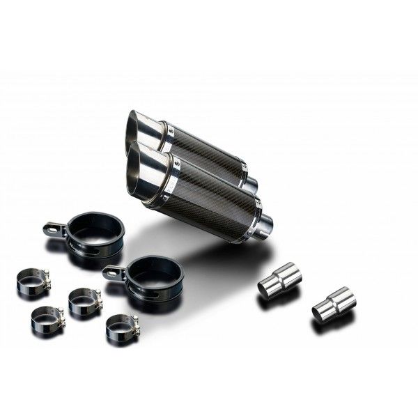 Delkevic slip-on kit Round Carbon 200mm - Speed Triple 1050 (2005-2010)