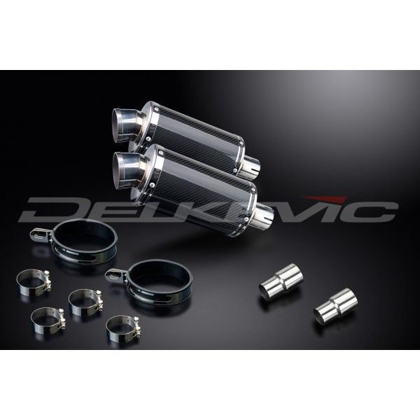 Delkevic slip-on kit Oval Carbon 225mm - Speed Triple 1050 (2005-2010)