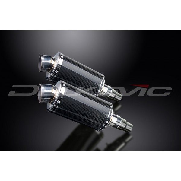 Delkevic slip-on kit Oval Carbon 225mm - Speed Triple 1050 (2005-2010)