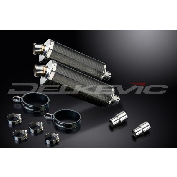 Delkevic slip-on kit Oval Carbon 350mm - Speed Triple 1050 (2005-2010)