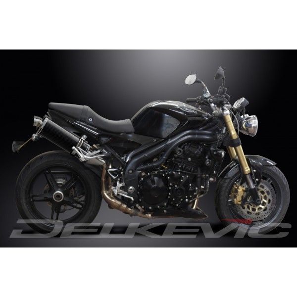Delkevic slip-on kit Oval Carbon 350mm - Speed Triple 1050 (2005-2010)