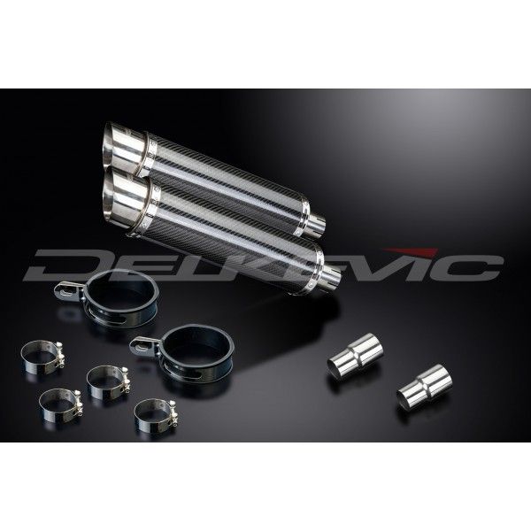 Delkevic slip-on kit Round Carbon 350mm - Speed Triple 1050 (2005-2010)