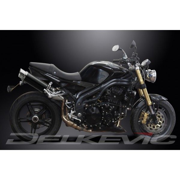 Delkevic slip-on kit Round Carbon 350mm - Speed Triple 1050 (2005-2010)