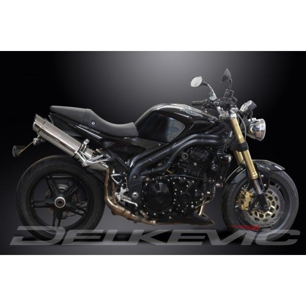 Delkevic slip-on kit Round RVS 350mm - Speed Triple 1050 (2005-2010)