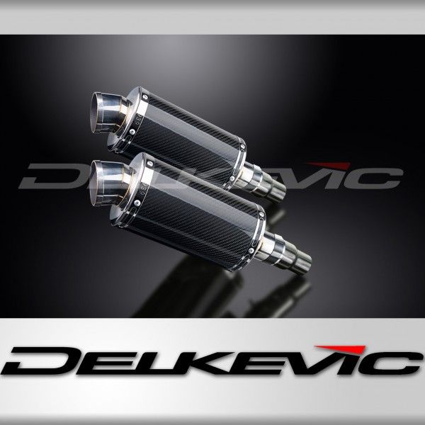 Delkevic slip-on kit Oval Carbon 225mm - Speed Triple R 1050 (2012-2016)
