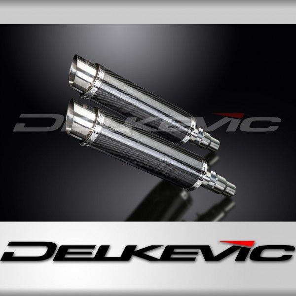 Delkevic slip-on kit Round Carbon 350mm - Speed Triple R 1050 (2012-2016)
