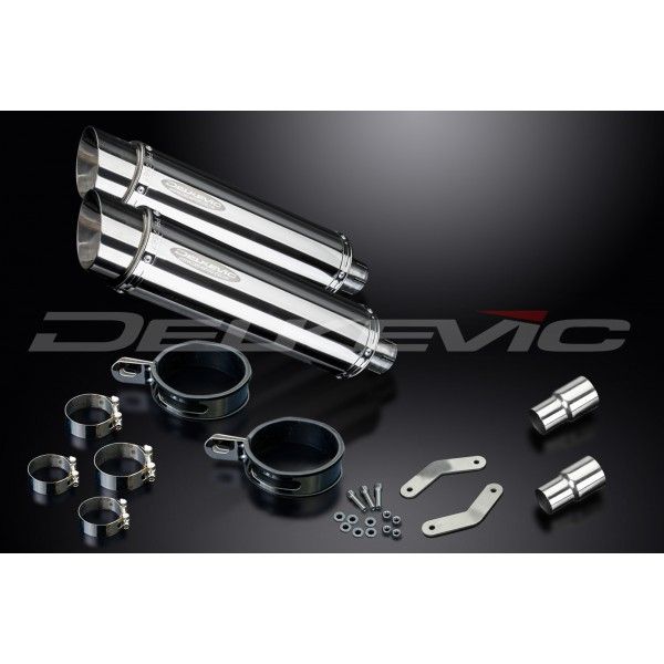 Delkevic slip-on kit Round RVS 350mm - Speed Triple R 1050 (2012-2016)