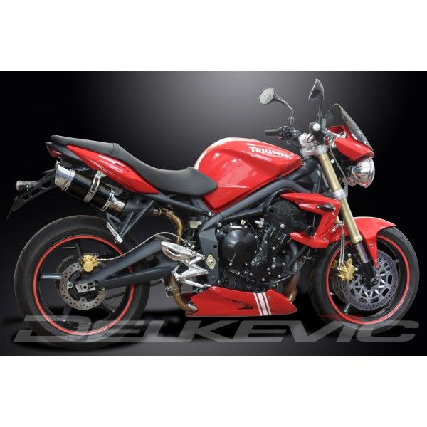 Delkevic slip-on kit Round Carbon 200mm - Street Triple 675 (2007-2012)