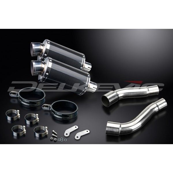 Delkevic slip-on kit Oval Carbon 225mm - Street Triple 675 (2007-2012)