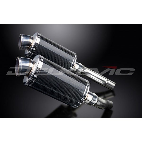 Delkevic slip-on kit Oval Carbon 225mm - Street Triple 675 (2007-2012)