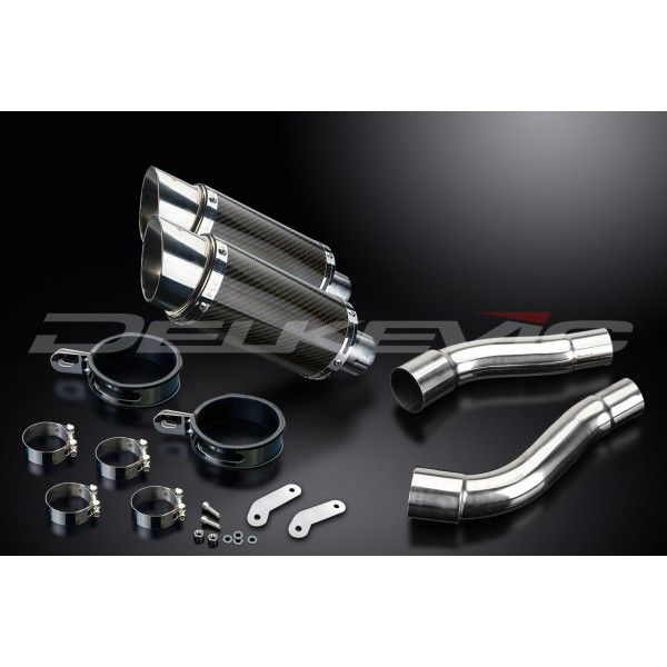Delkevic slip-on kit Round Carbon 200mm - Street Triple R (2009-2012)