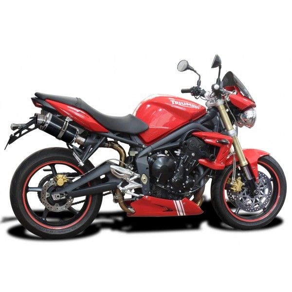 Delkevic slip-on kit Oval Carbon 225mm - Street Triple R (2009-2012)