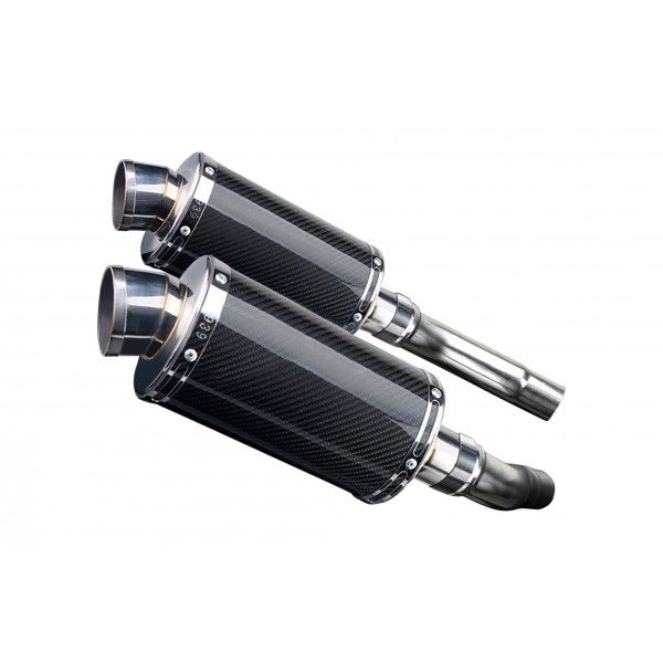 Delkevic slip-on kit Oval Carbon 225mm - Street Triple R (2009-2012)