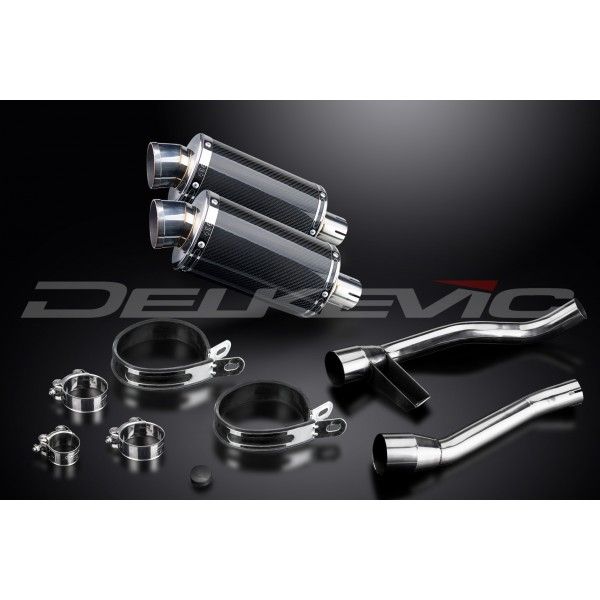 Delkevic slip-on kit Oval Carbon 225mm - GW250 Inazuma (2012-2017)