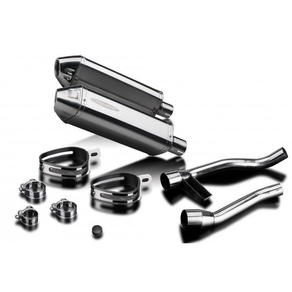 Delkevic slip-on kit Tri-Oval RVS 320mm - GW250 Inazuma (2012-2017)