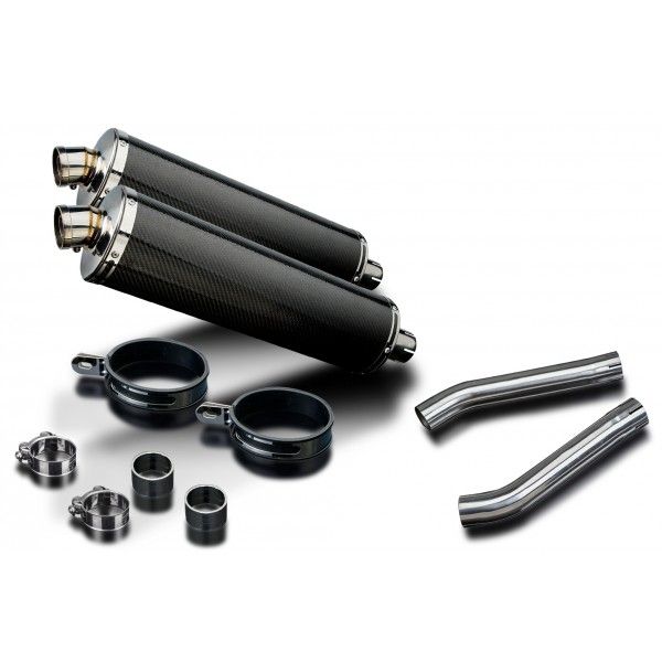 Delkevic slip-on kit Oval Carbon 450mm - DL1000 V STROM (2002-2013)