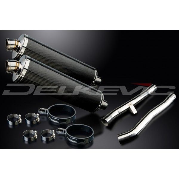 Delkevic slip-on kit Oval Carbon 450mm - GSX1400 K2-K4 (2001-2004)