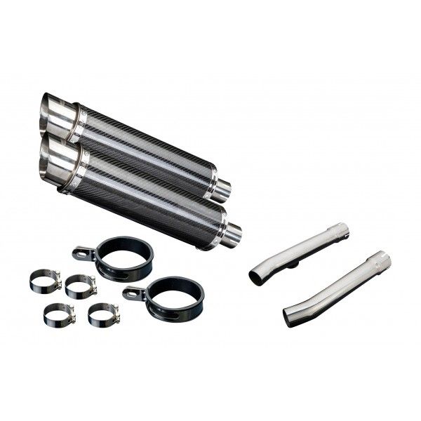Delkevic slip-on kit Round Carbon 350mm - CBR1100XX BLACKBIRD (1996-2009)