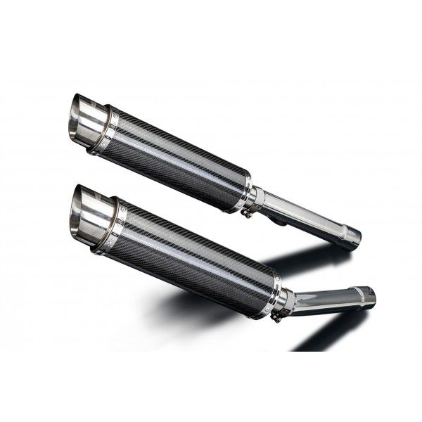 Delkevic slip-on kit Round Carbon 350mm - CBR1100XX BLACKBIRD (1996-2009)