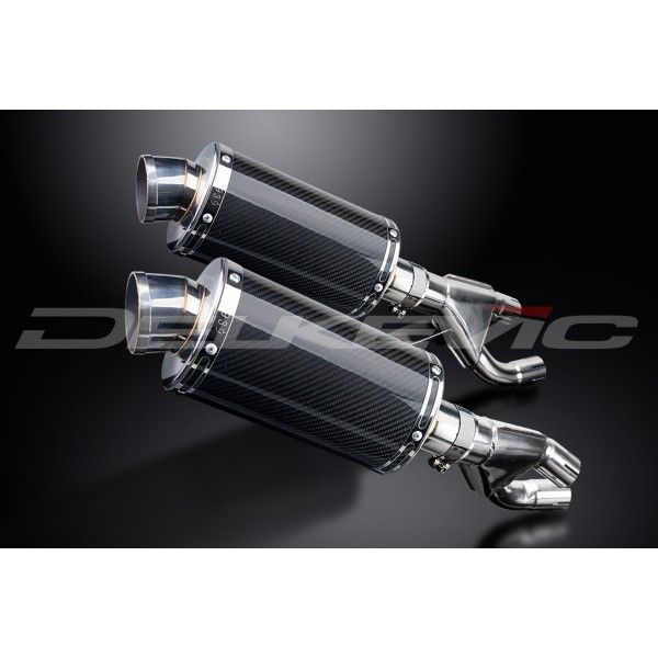 Delkevic slip-on kit Oval Carbon 225mm - VMX1200 V-MAX (1984-2007)