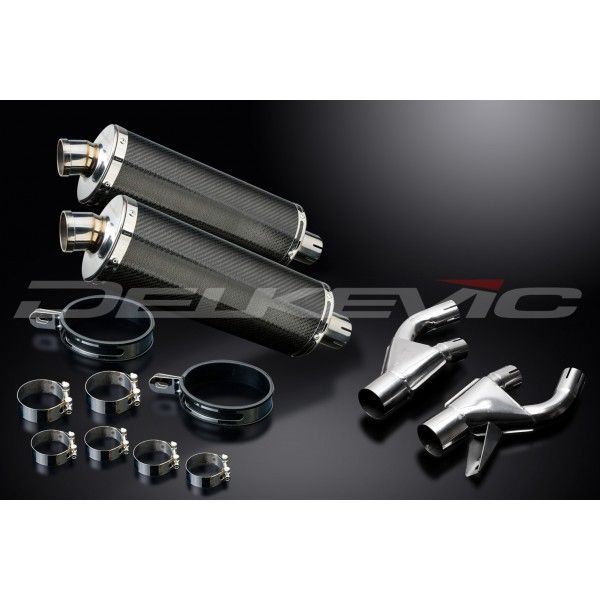 Delkevic slip-on kit Oval Carbon 350mm - VMX1200 V-MAX (1984-2007)